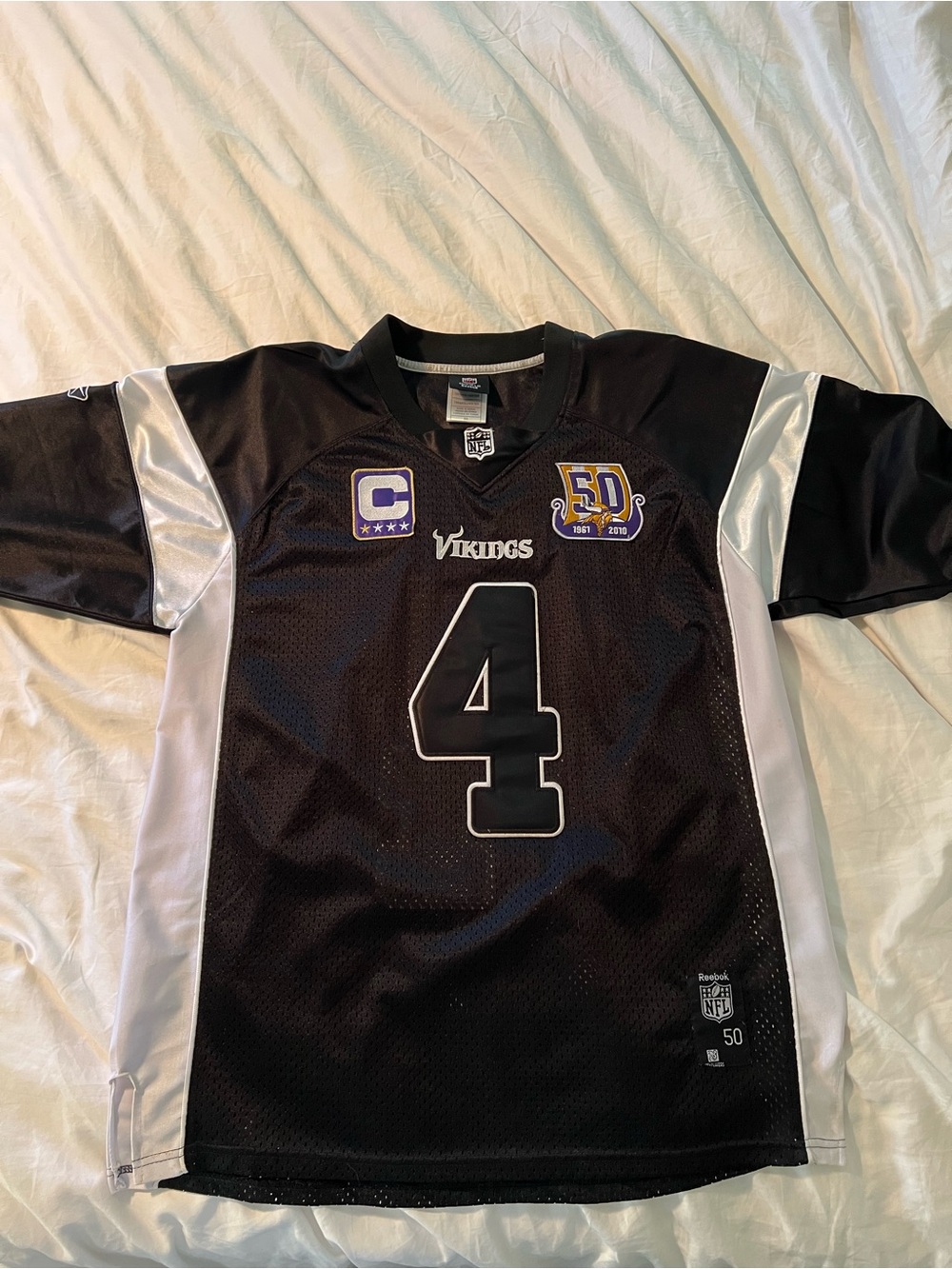 Reebok Black NFL On-Field Jersey with White NFL Shield